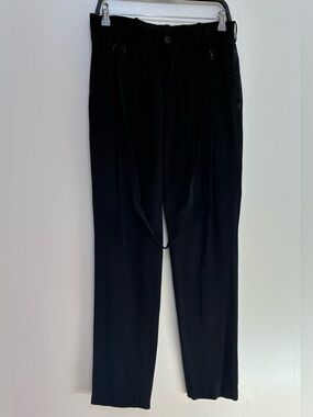 Ann Demeulemeester Black Trousers with Button Waist Detail